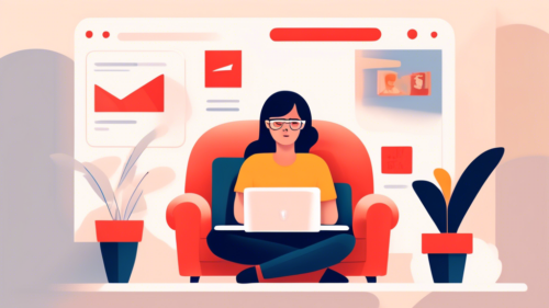 Create an illustration of a person using a Chromebook, successfully unblocking Netflix. The screen shows the Netflix homepage with popular shows, while the background includes elements like privacy settings, a VPN app, and a padlock icon being unlocked. Make the setting a cozy home environment with soft lighting and comfortable furniture.