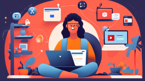 Create an image of a person using a Chromebook with Netflix open, surrounded by icons and tools such as the Chromebook's settings gear, a search engine browser, and DNS settings, all implying methods of unblocking content without a VPN. The background should be a cozy living room, suggesting a comfortable and personalized space for streaming.